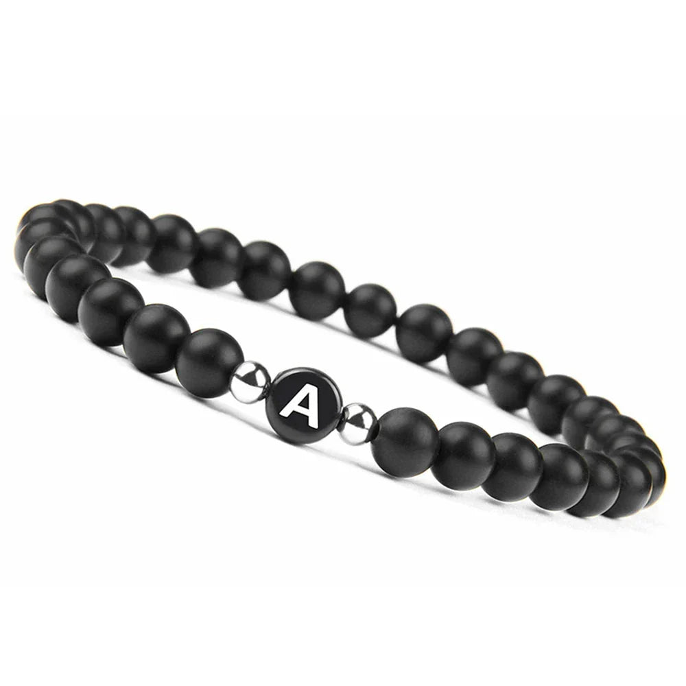 Black initial bracelet a