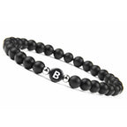 Black initial bracelet b