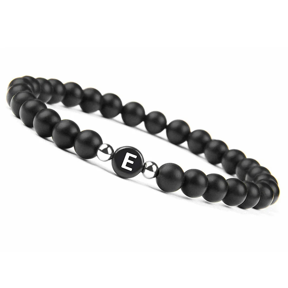 Black initial bracelet e