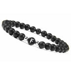 Black initial bracelet f