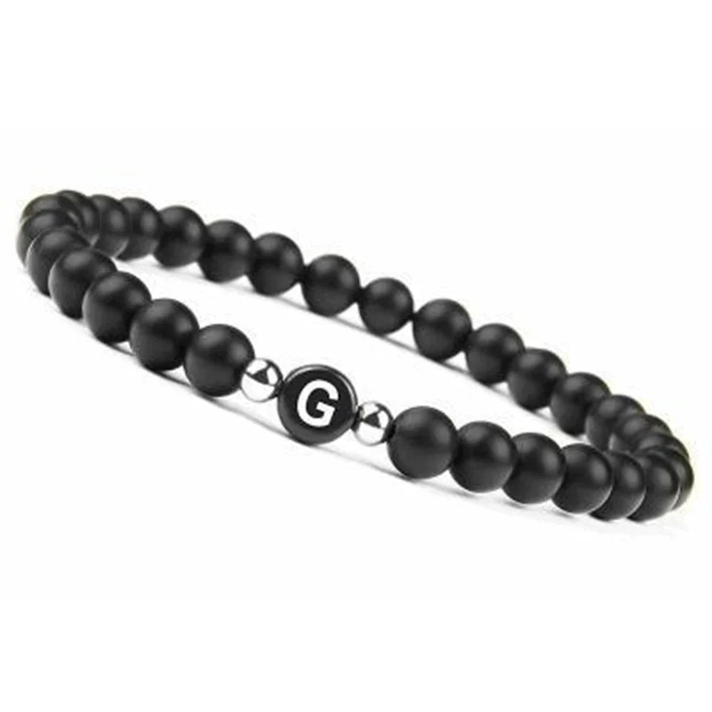 Black initial bracelet g