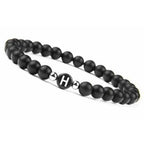 Black initial bracelet h
