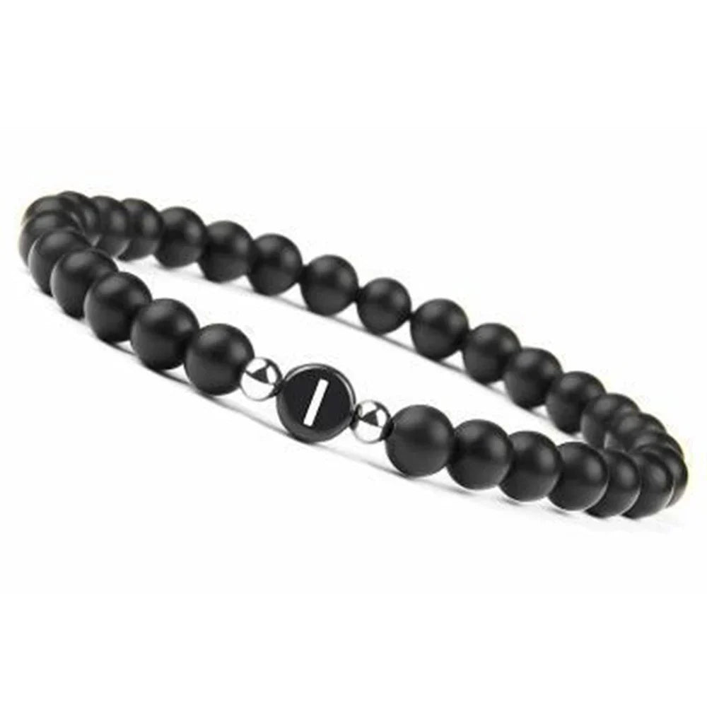 Black initial bracelet i