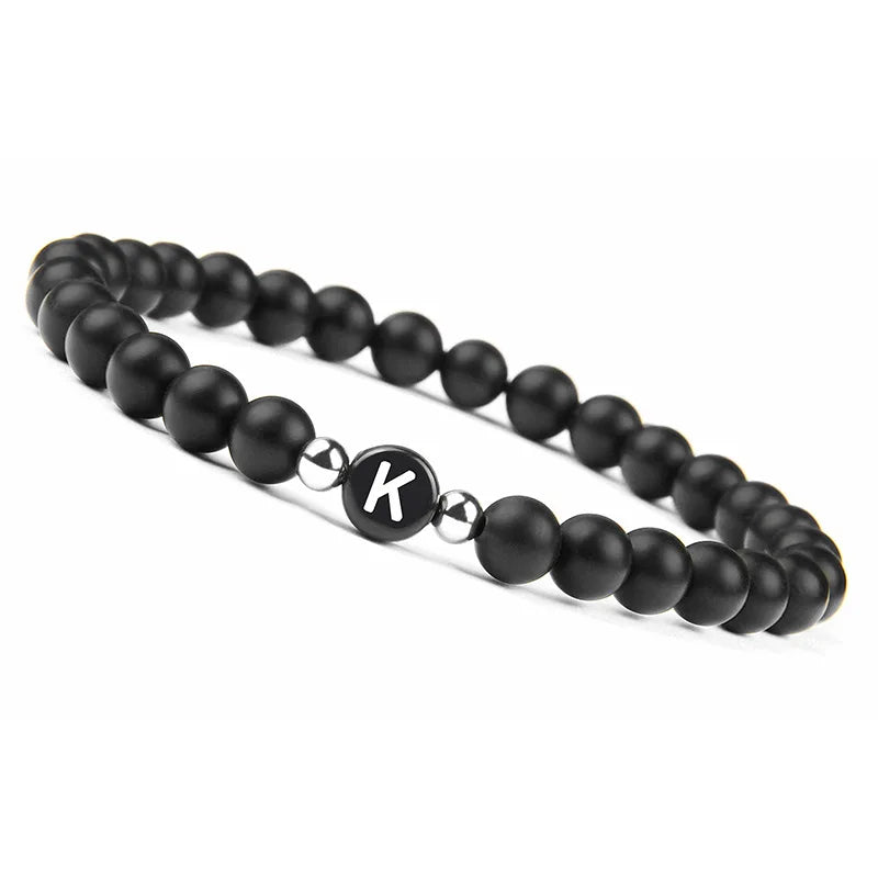 Black initial bracelet k