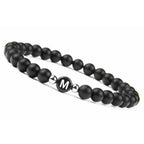 Black initial bracelet m