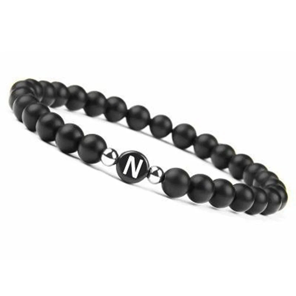 Black initial bracelet n