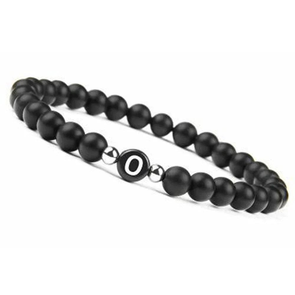 Black initial bracelet o