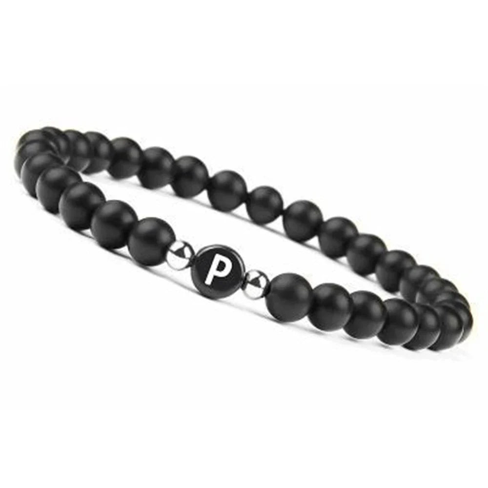 Black initial bracelet p