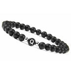 Black initial bracelet q