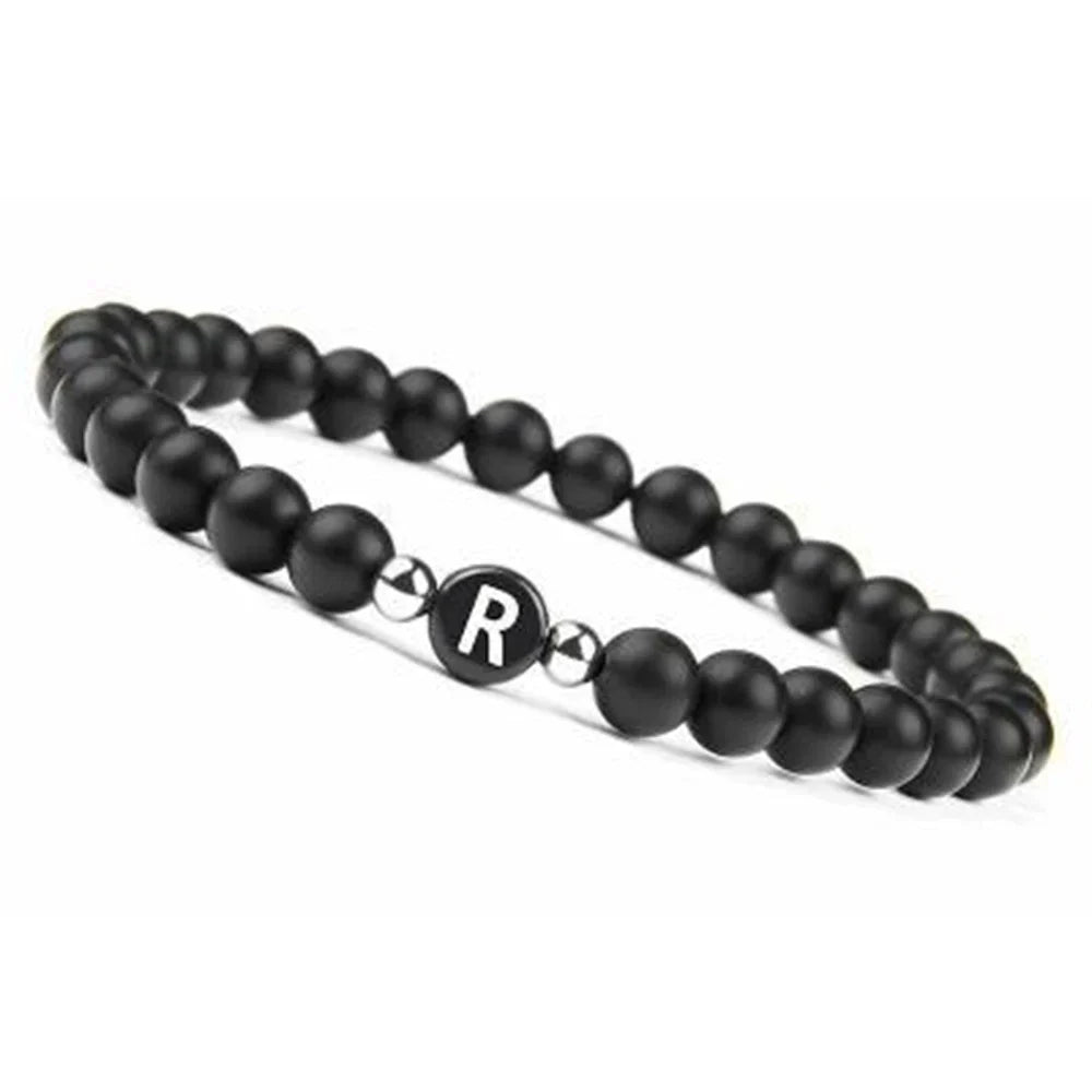 Black initial bracelet r