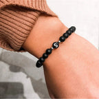 Black initial bracelet