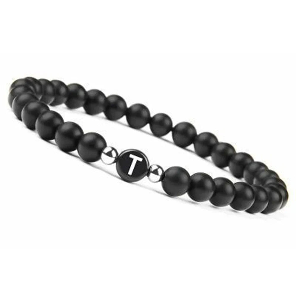 Black initial bracelet t