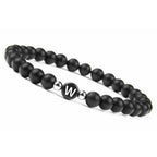 Black initial bracelet w