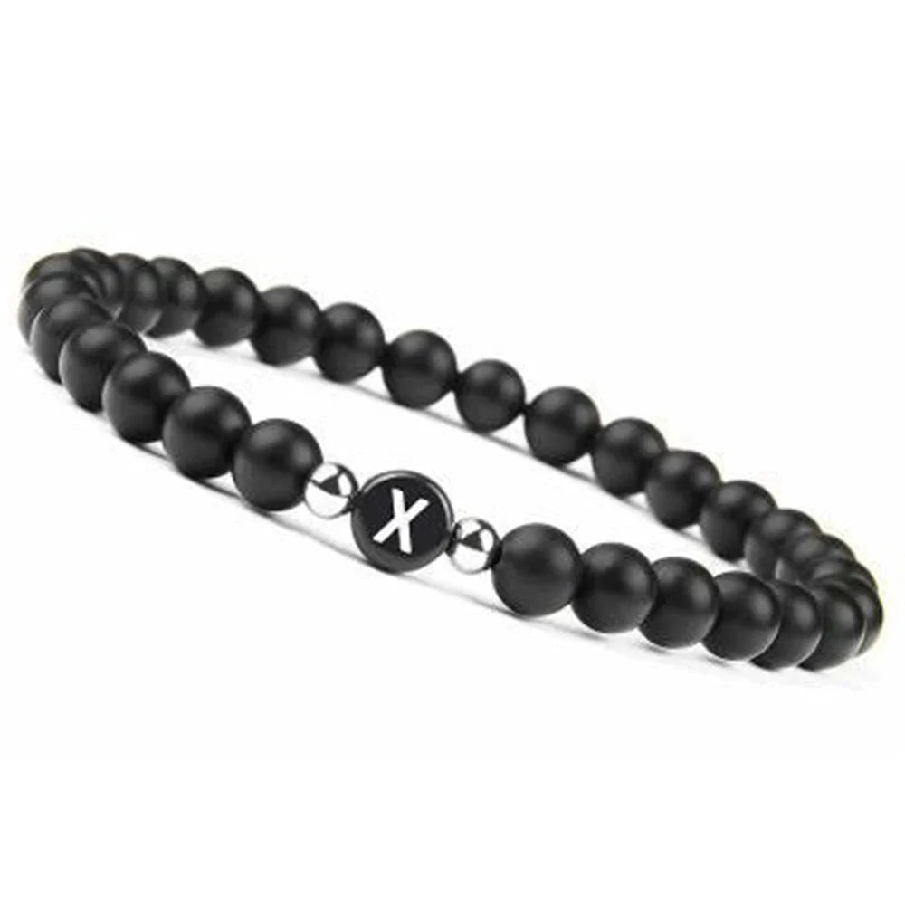 Black initial bracelet x