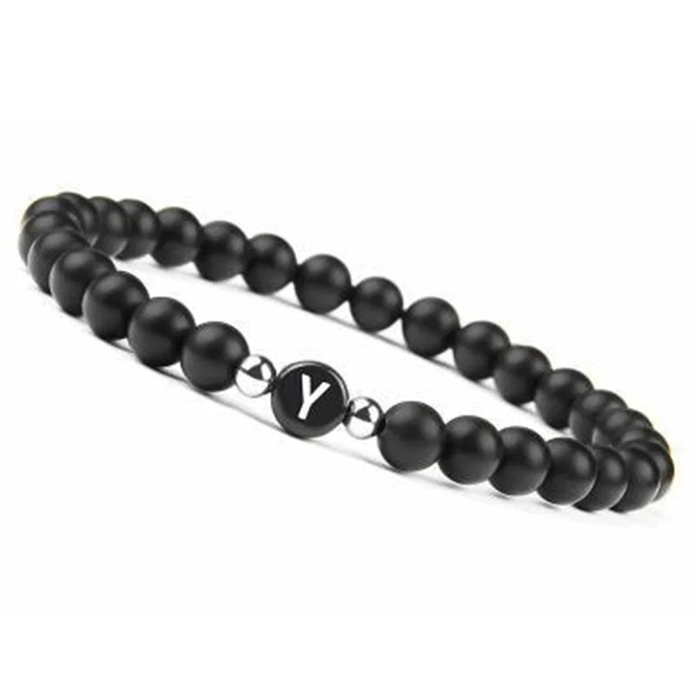 Black initial bracelet y
