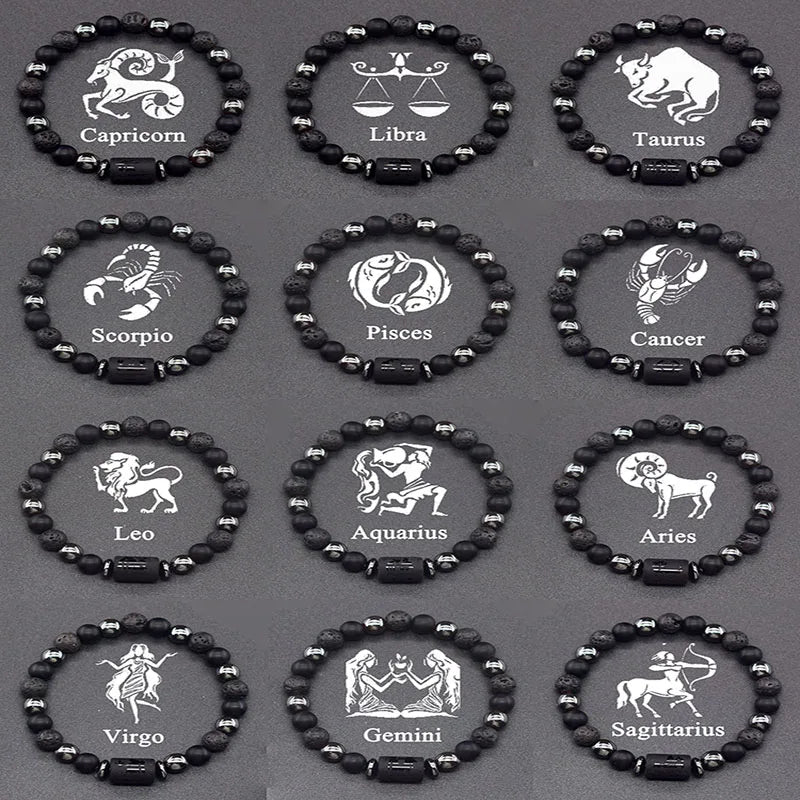 Zodiac Sign Beaded Bracelet 12 Constellations
