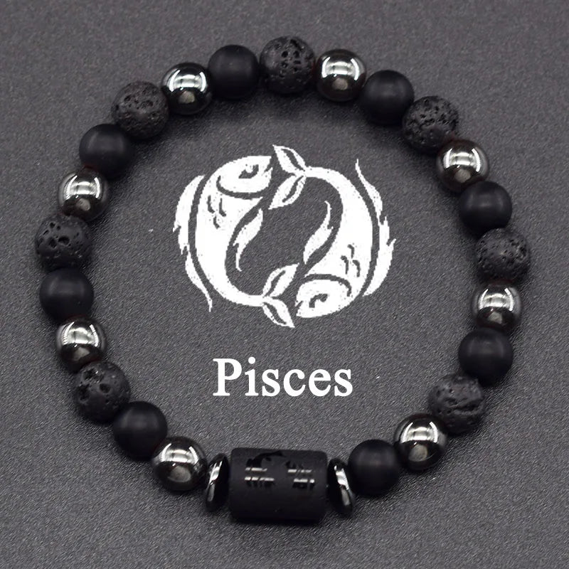 Zodiac Sign Beaded Bracelet 12 Constellations Pisces