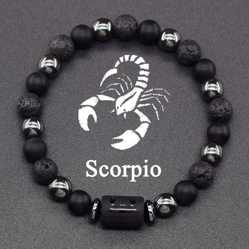Zodiac Sign Beaded Bracelet 12 Constellations Scorpio