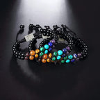 7 Chakras Stone Bracelet Black Tree of Life