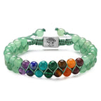 7 Chakras Stone Bracelet Green