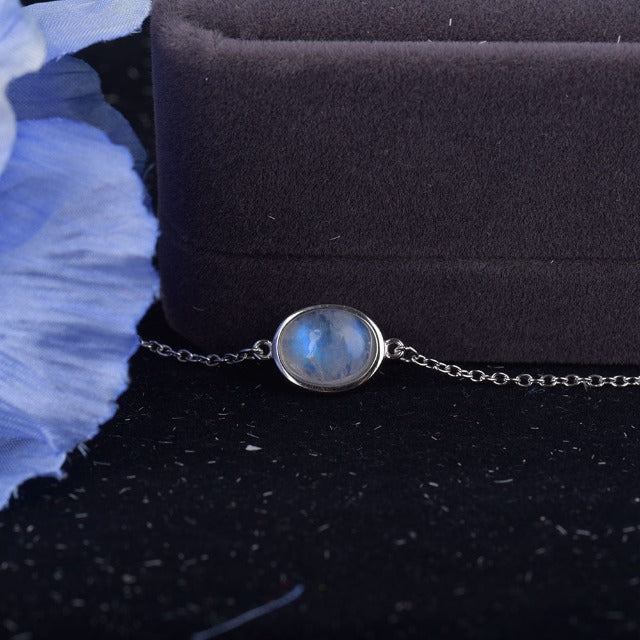 Moonstone Bracelet in Silver Fertility Chain