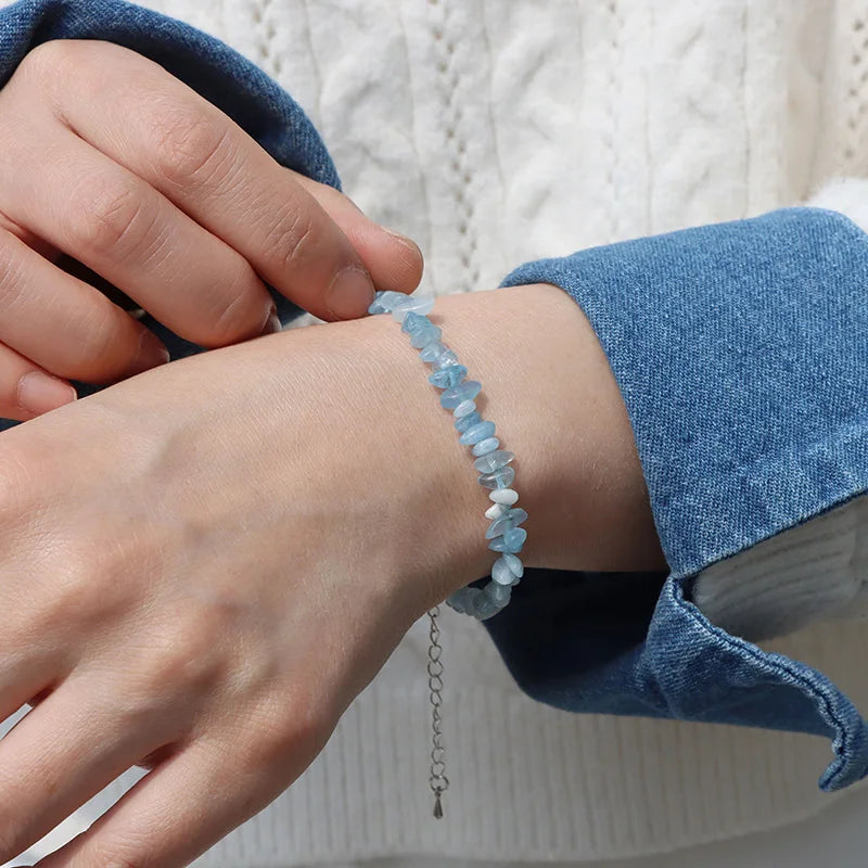 Men's Women's Birthstone Bracelet Natural Stone