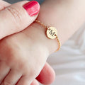 Personalized Baby Bracelet with First Name Initial Gold