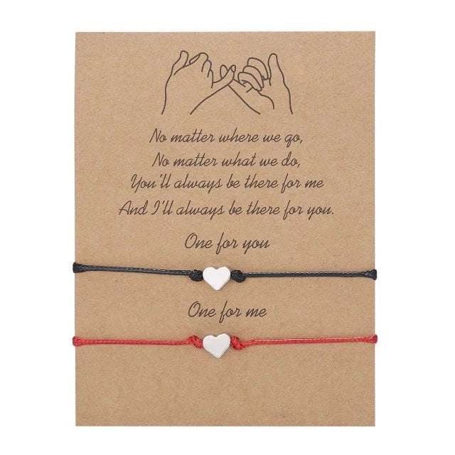 Bracelet for Loving Couple (Set of 2 Bracelets) heart