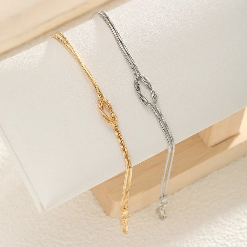 Couple Bracelet Intertwined Knot Gold and Silver (Set of 2 Bracelets)