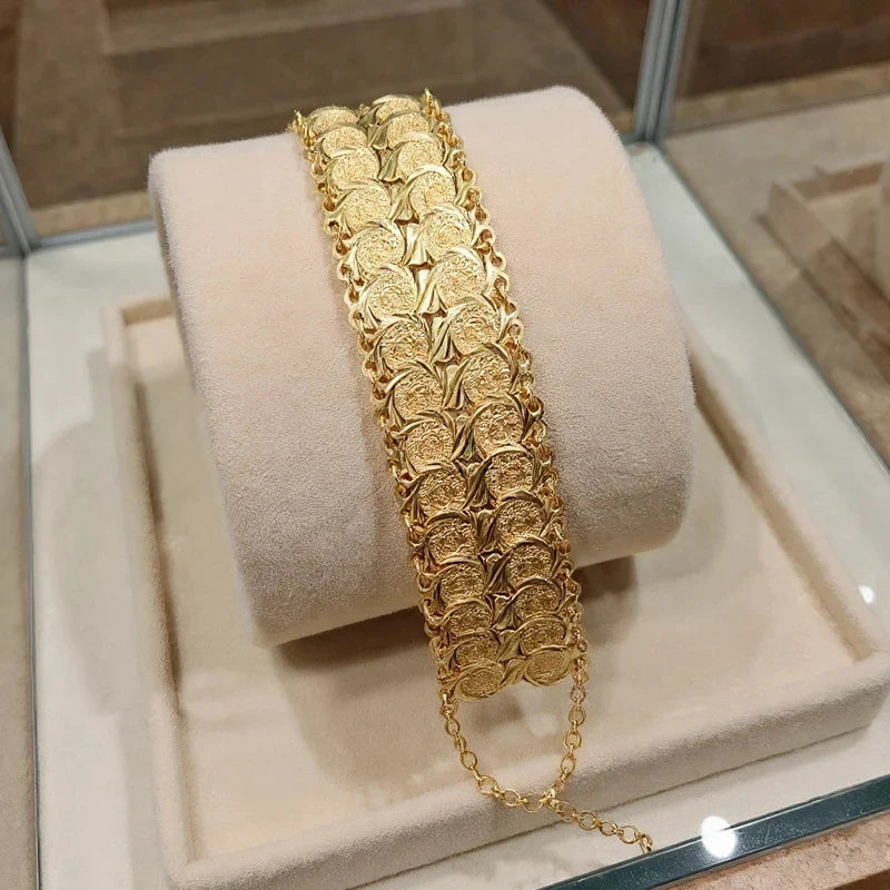 Double gold bracelet for Muslim Arab women
