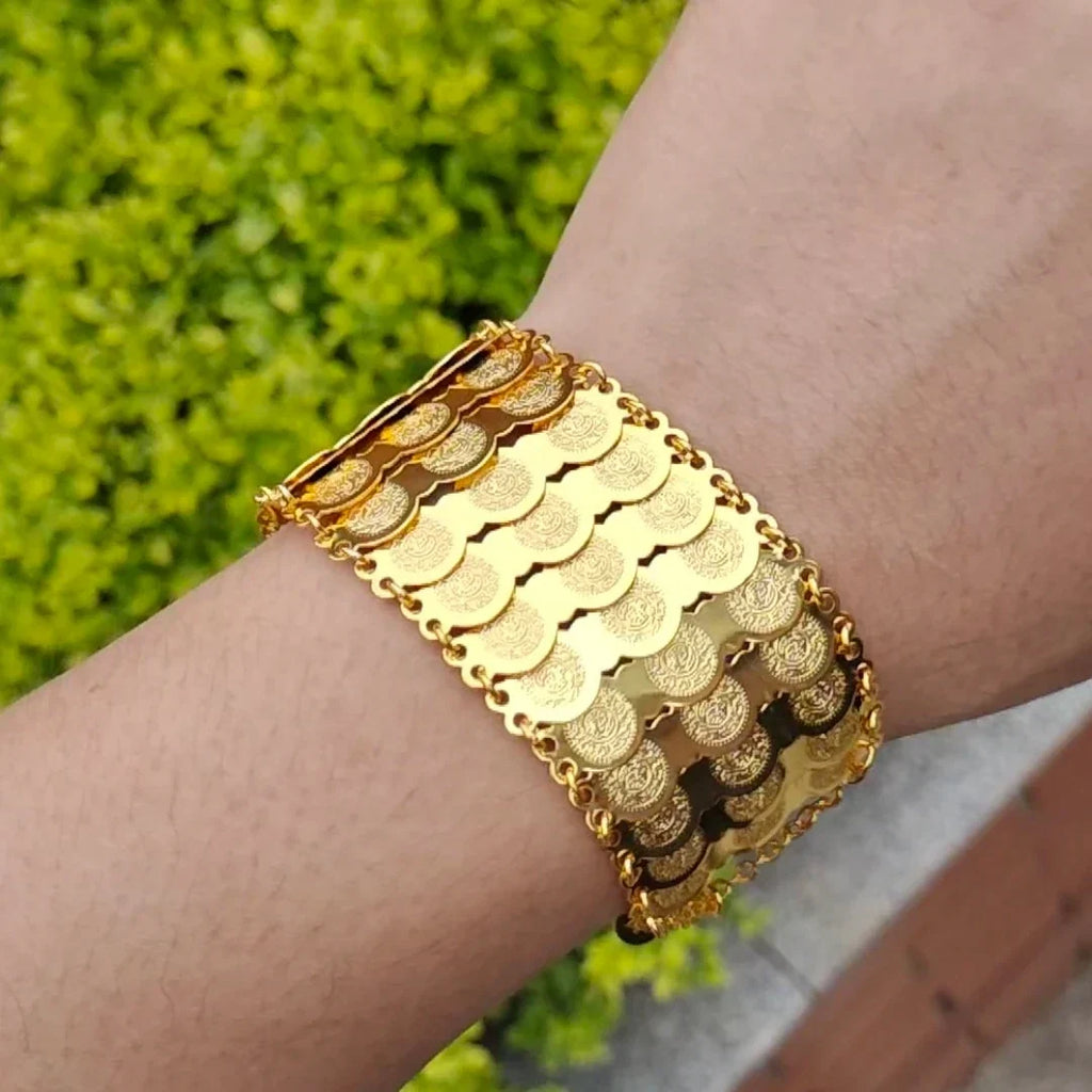 Triple gold bracelet for Muslim Arab women
