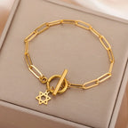 Women's bracelet with a Star of David pendant, Jewish symbol, gold