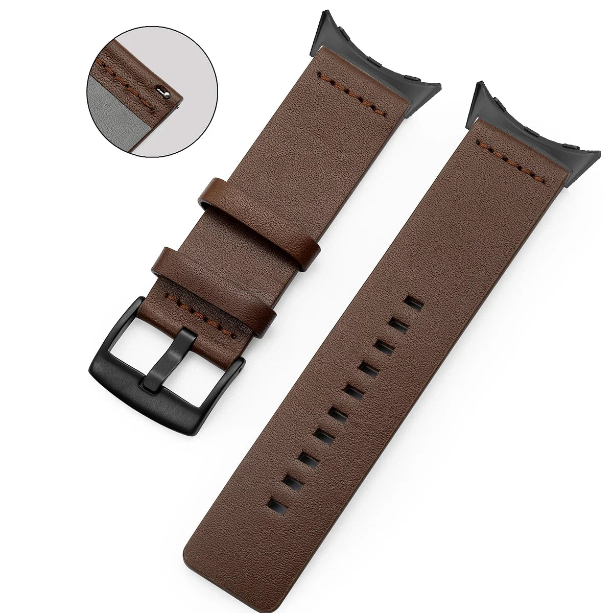 Brown leather band for Google Pixel Watch 1, 2, 3, 41mm 45mm