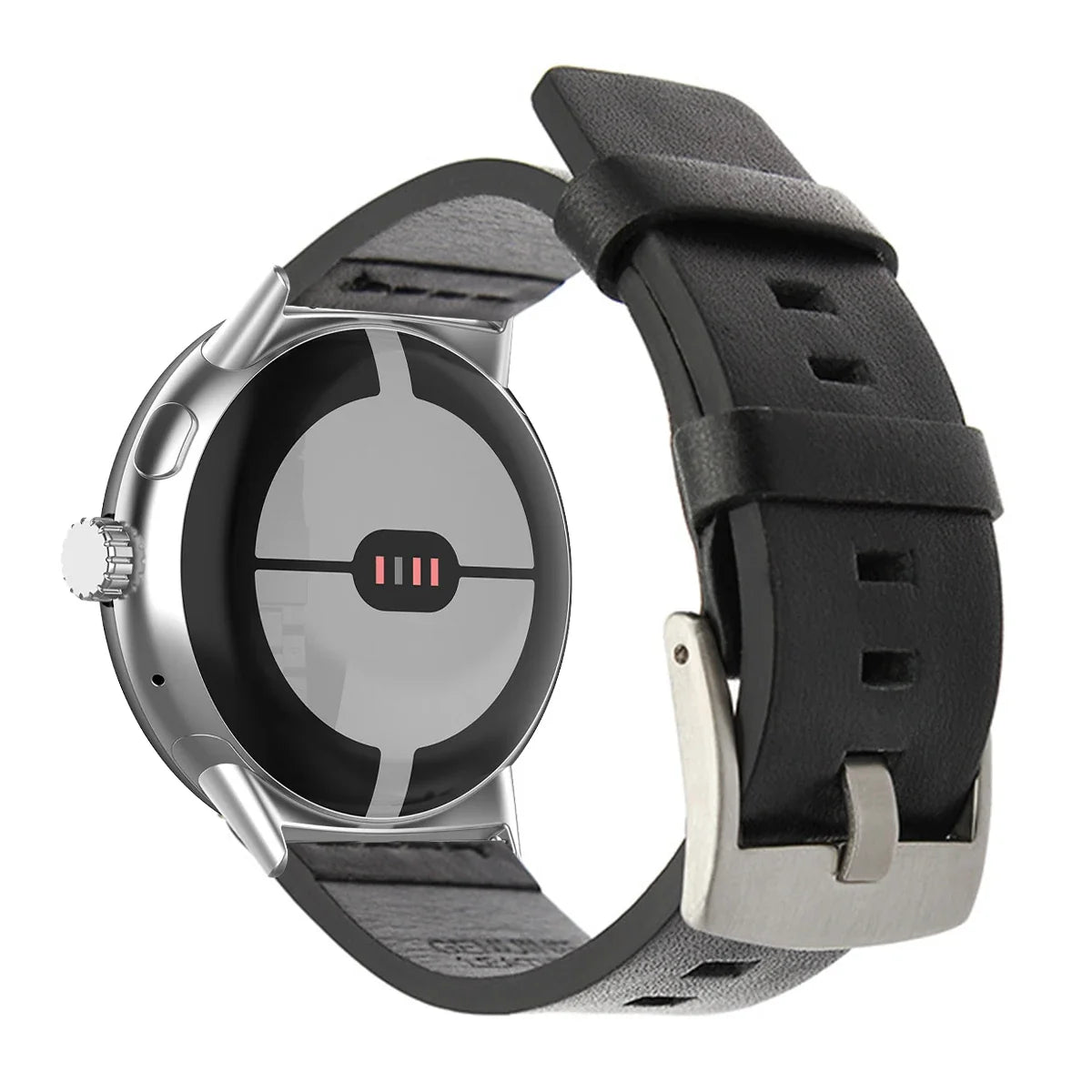 Brown leather band for Google Pixel Watch 1, 2, 3, 41mm 45mm black