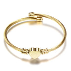 Adjustable Heart Curb Chain Bracelet for Women gold
