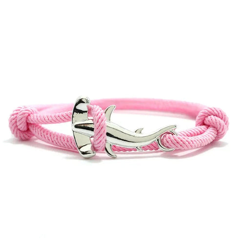 Silver and pink Hammerhead Shark Bracelet