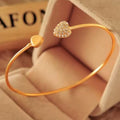 Retro Bracelet with Heart and Crystal
