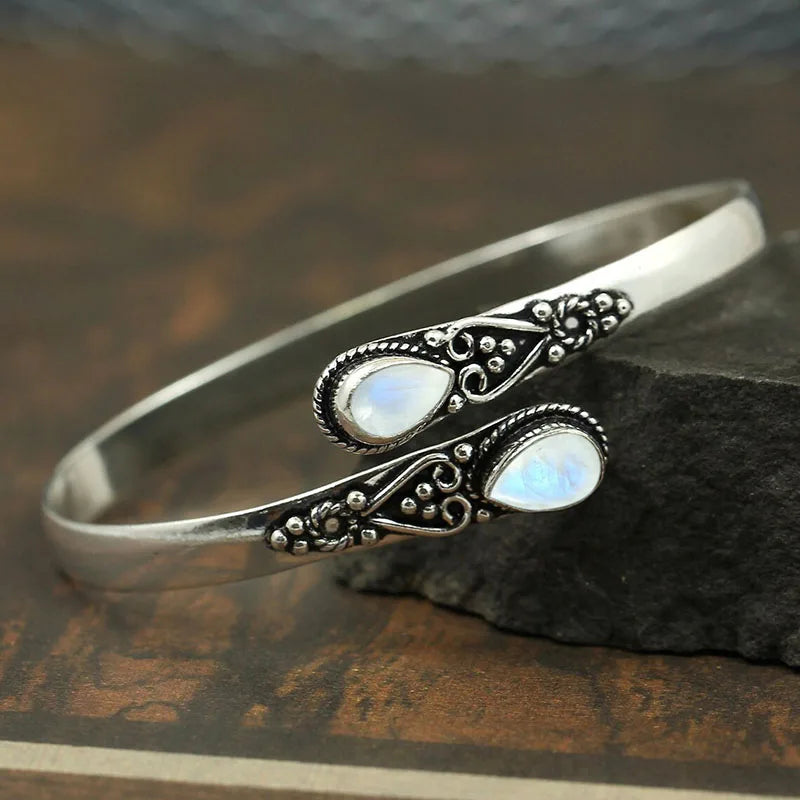 Retro Water Drop Gourmette Bracelet blue