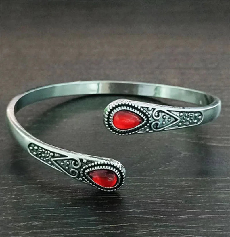 Retro Water Drop Gourmette Bracelet red
