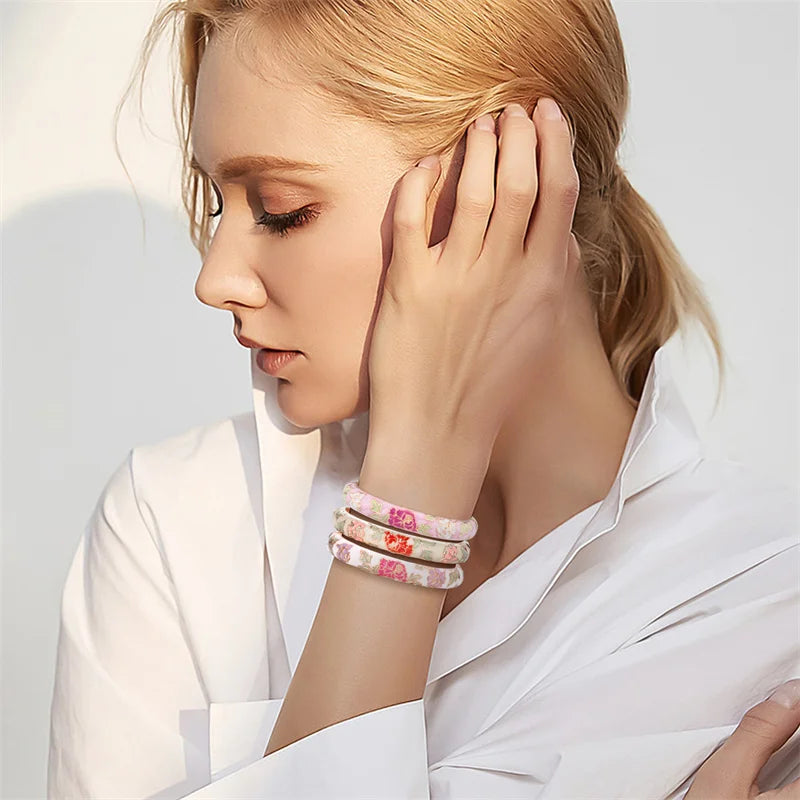 Romantic Bracelet Floral Chain Orange