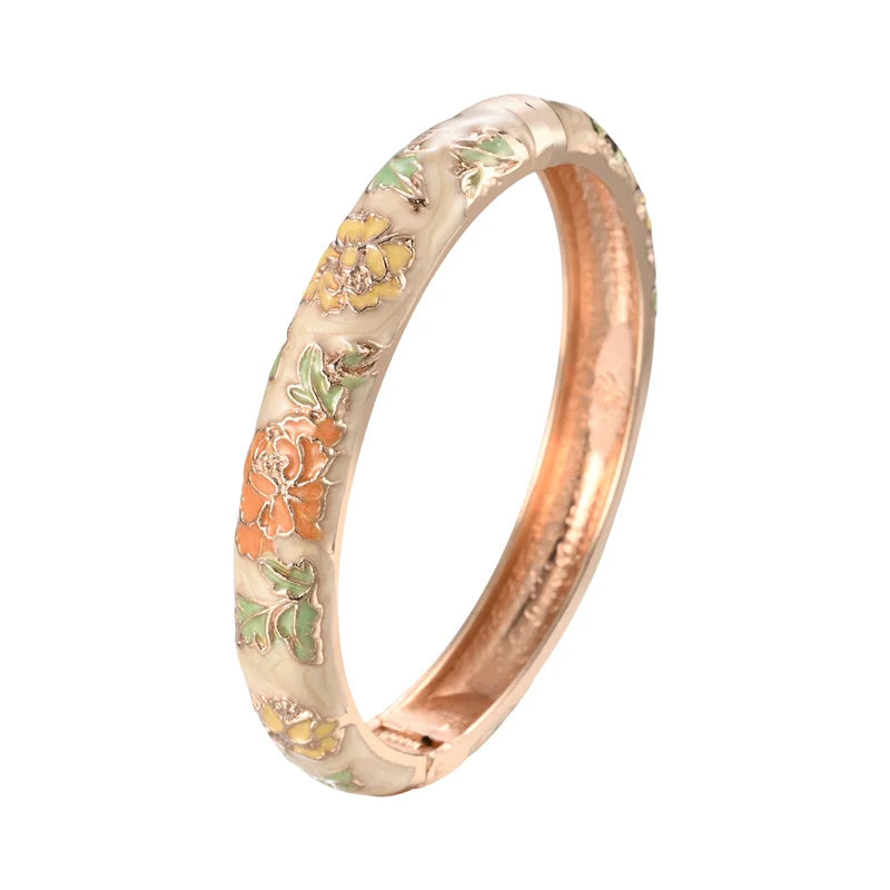 Romantic Bracelet Floral Chain Beige