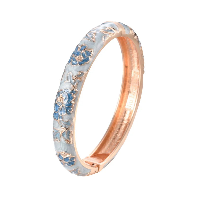 Romantic Bracelet Floral Chain Blue