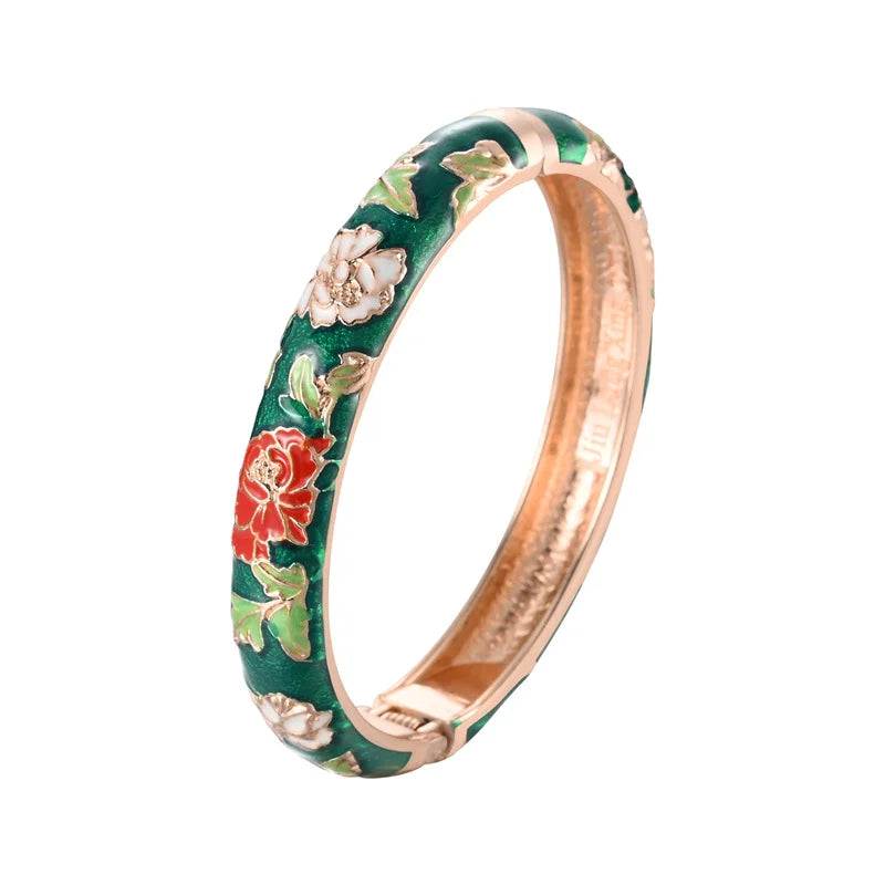 Romantic Bracelet Floral Chain Green