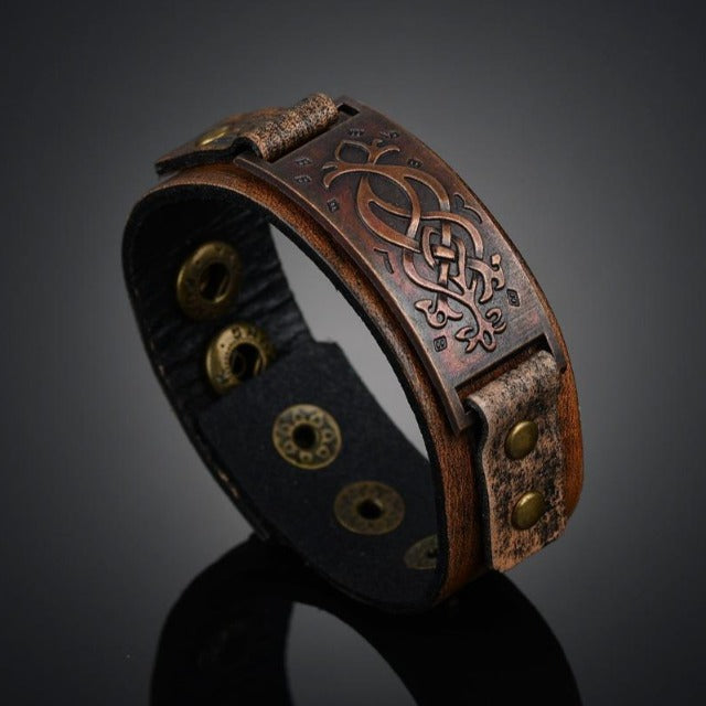 Scandinavian Leather Bracelet for Men