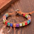 Tibetan 7 Chakras Bracelet Square Stones