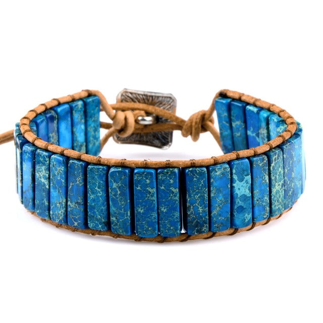 Tibetan Protection Bracelet in Natural Sapphire Stone