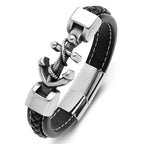 Black anchor twisted bracelet