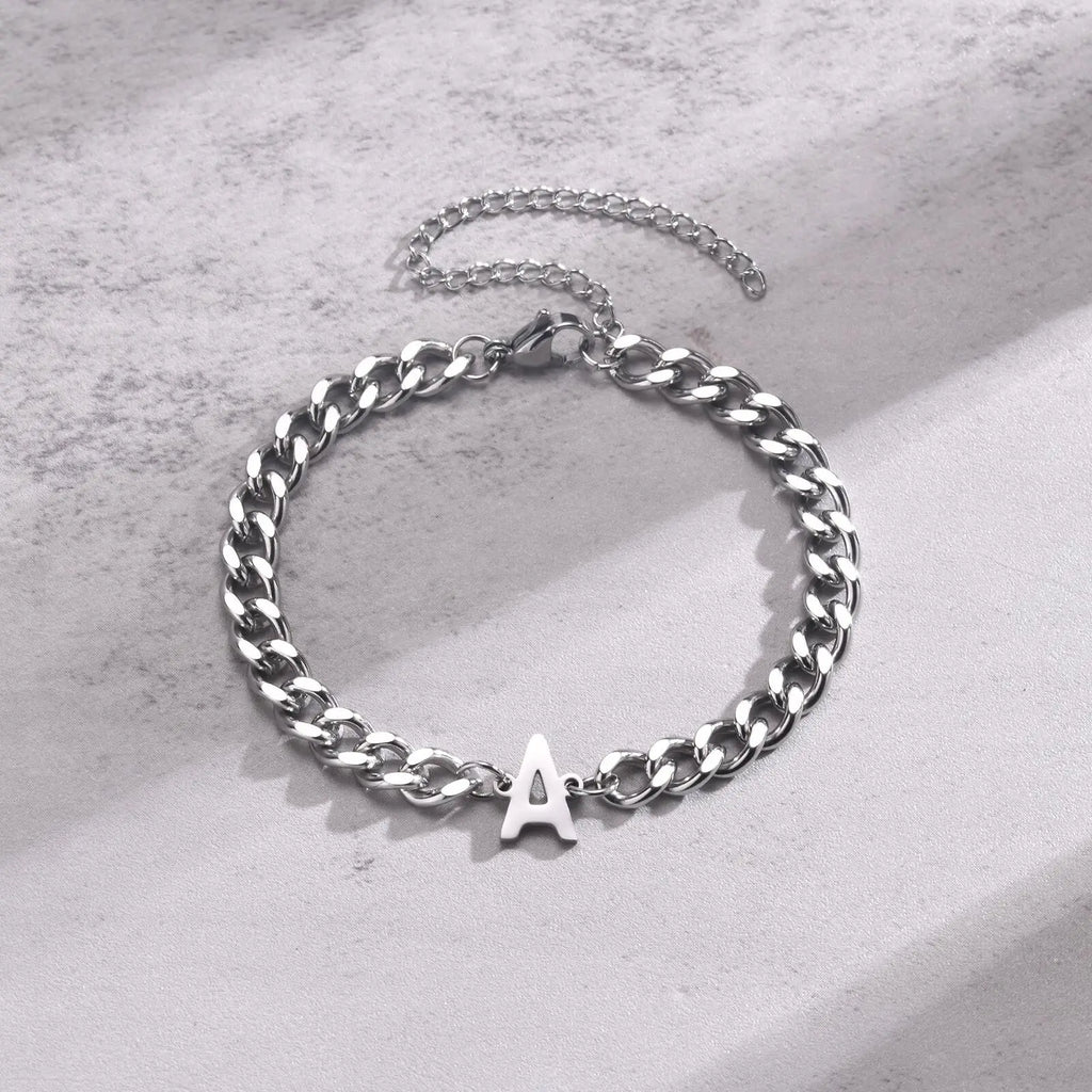 Twisted initial bracelet a