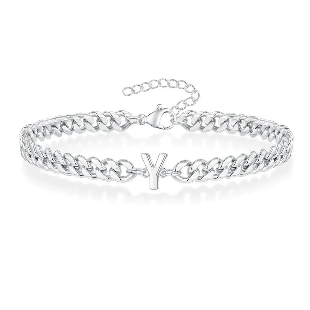 Twisted initial bracelet y