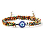 Braided Bracelet Against Evil Eye Blue Multicolor and Silver